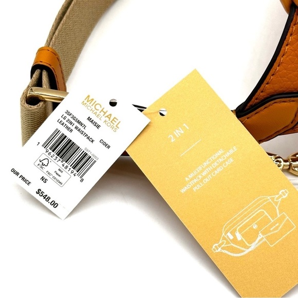 Michael Kors Maisie Large 2 in 1 Sling Pack Crossbody Bag Cider